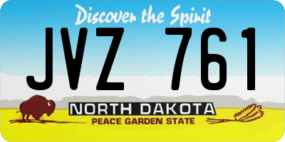 ND license plate JVZ761