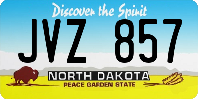 ND license plate JVZ857