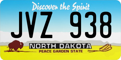 ND license plate JVZ938