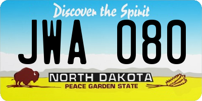 ND license plate JWA080