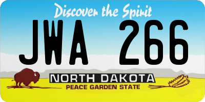 ND license plate JWA266