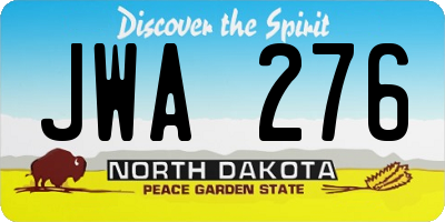 ND license plate JWA276