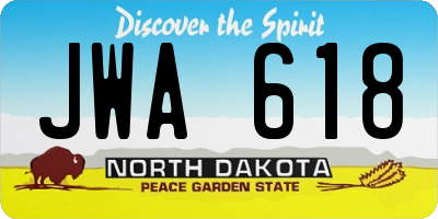 ND license plate JWA618