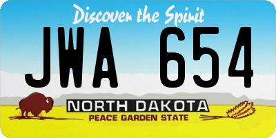 ND license plate JWA654