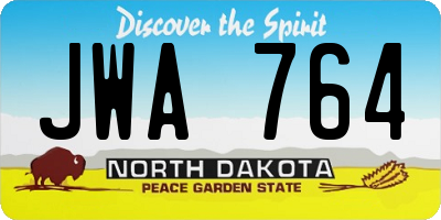 ND license plate JWA764