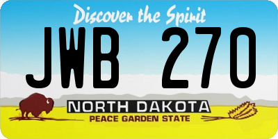 ND license plate JWB270