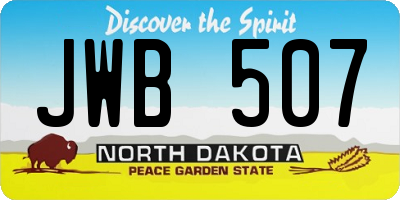 ND license plate JWB507
