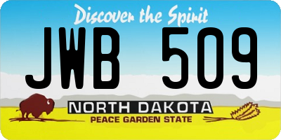 ND license plate JWB509