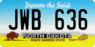 ND license plate JWB636