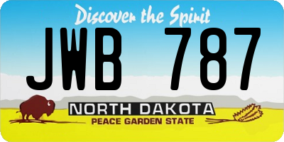 ND license plate JWB787