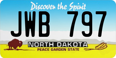 ND license plate JWB797