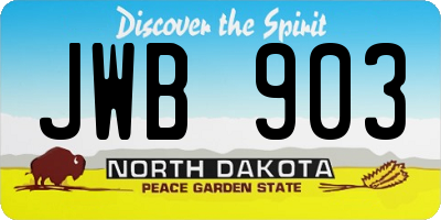 ND license plate JWB903