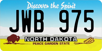 ND license plate JWB975