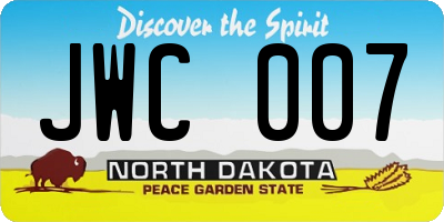 ND license plate JWC007