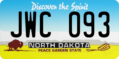 ND license plate JWC093