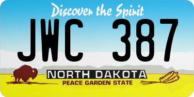 ND license plate JWC387