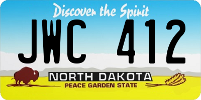 ND license plate JWC412