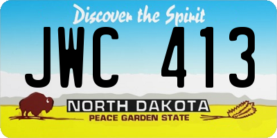 ND license plate JWC413