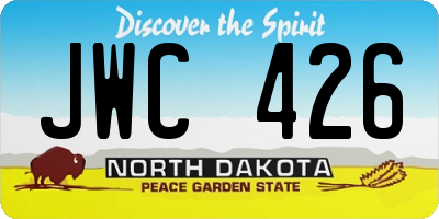 ND license plate JWC426
