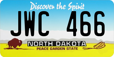 ND license plate JWC466
