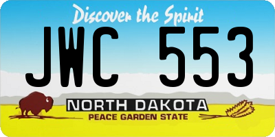 ND license plate JWC553