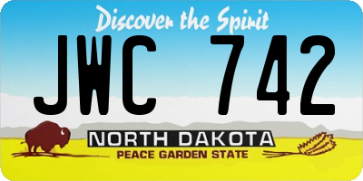 ND license plate JWC742