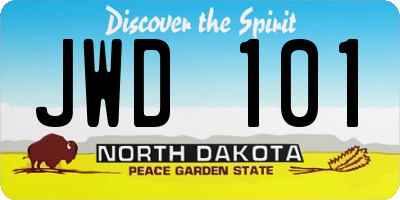 ND license plate JWD101