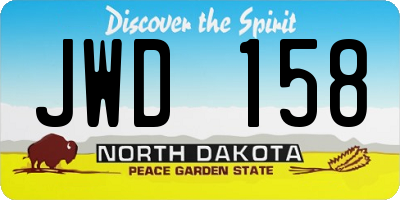 ND license plate JWD158