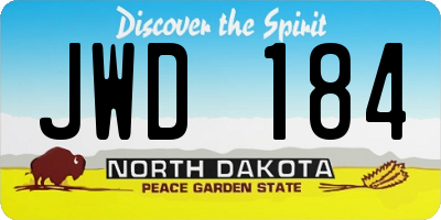 ND license plate JWD184