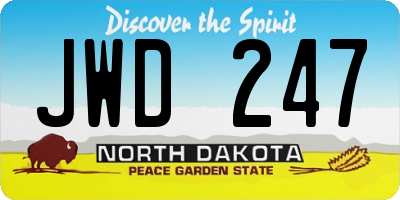 ND license plate JWD247