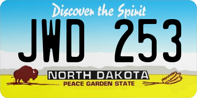 ND license plate JWD253