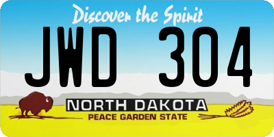 ND license plate JWD304