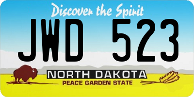 ND license plate JWD523