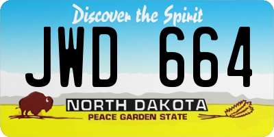 ND license plate JWD664