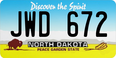 ND license plate JWD672