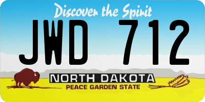 ND license plate JWD712