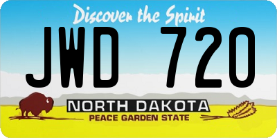 ND license plate JWD720