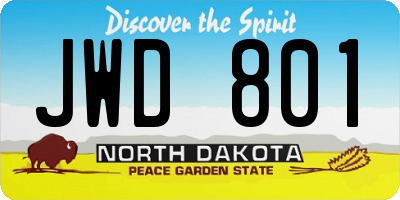 ND license plate JWD801
