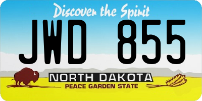 ND license plate JWD855