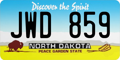ND license plate JWD859