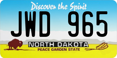 ND license plate JWD965