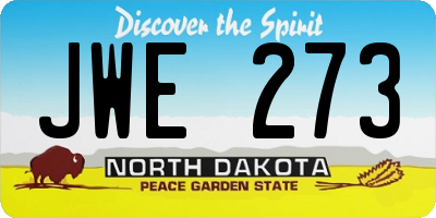 ND license plate JWE273