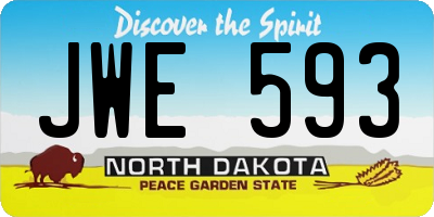ND license plate JWE593