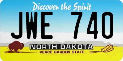 ND license plate JWE740