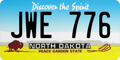 ND license plate JWE776