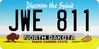 ND license plate JWE811