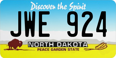 ND license plate JWE924