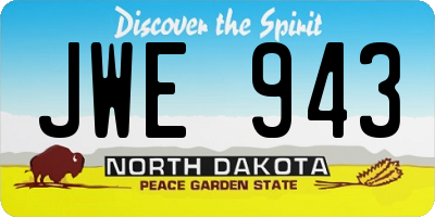 ND license plate JWE943