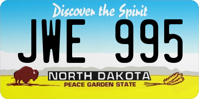 ND license plate JWE995