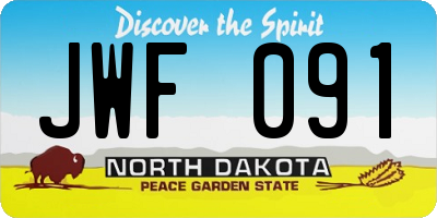 ND license plate JWF091